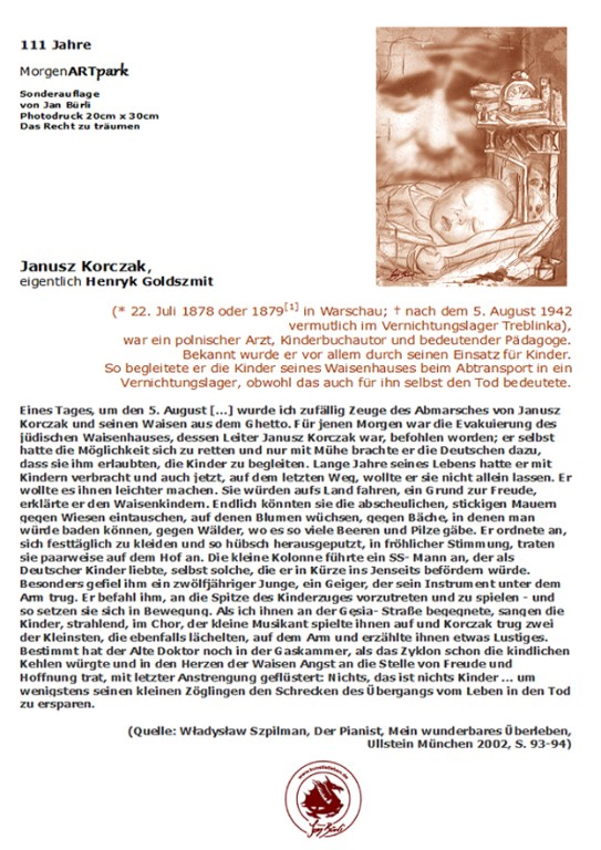 Sonderauflage Janusz Korczak 111 Jahre Morgenartpark Sonderauflage Janusz Korczak 111 Jahre Morgenartpark
